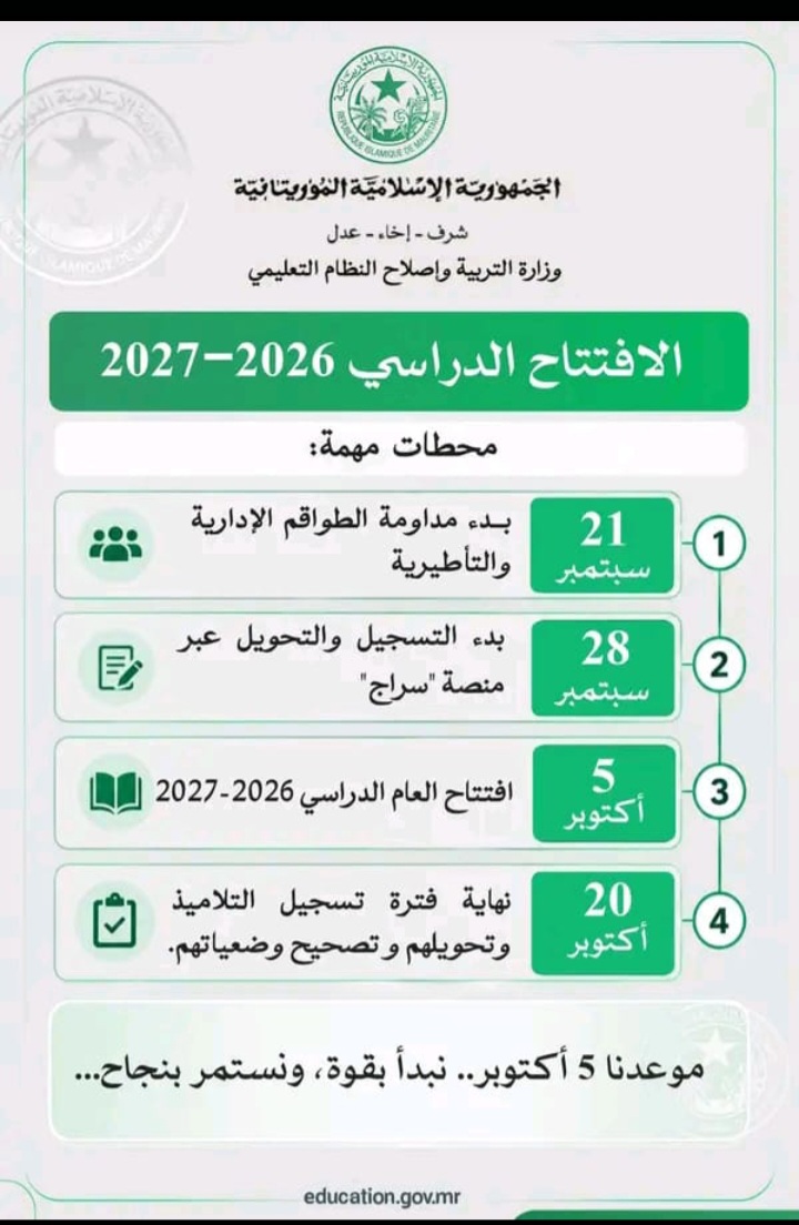 الكشف عن إجراءات تحضيرية لافتتاح السنة الدراسية 2027/2026